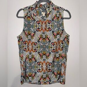 J. Crew Multicolor Floral Sleeveless Blouse